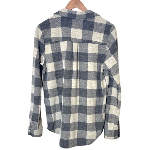 NWT Thread & Supply Gray and Cream Plaid flannel Shirt Size Medium - Picture 5 of 7